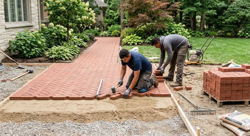 Brick Hardscape Installation project example